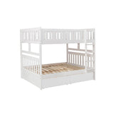 Galen White Modern Transitional Wood And Engineered Wood Full/full Bunk Bed With Storage Boxes - Ella Furniture
