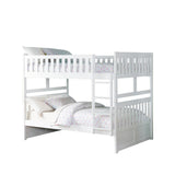 Galen White Modern Transitional Wood And Engineered Wood Full/full Bunk Bed - Ella Furniture