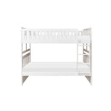 Galen White Modern Transitional Wood And Engineered Wood Full/full Bunk Bed - Ella Furniture