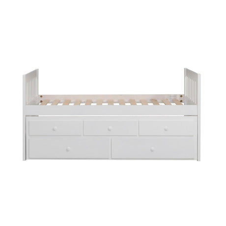 Galen White Modern Transitional Wood And Engineered Wood Twin/twin Trundle Bed - Ella Furniture