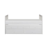 Galen White Modern Transitional Wood And Engineered Wood Twin/twin Trundle Bed - Ella Furniture