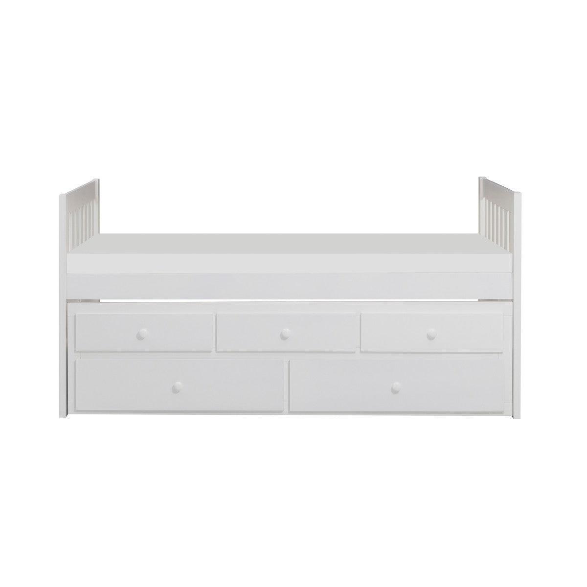 Galen White Modern Transitional Wood And Engineered Wood Twin/twin Trundle Bed - Ella Furniture