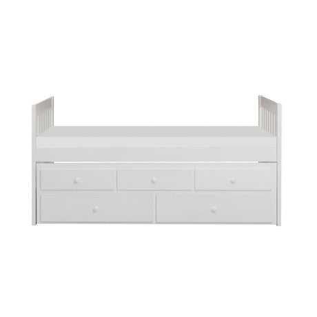 Galen White Modern Transitional Wood And Engineered Wood Twin/twin Trundle Bed - Ella Furniture