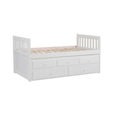 Galen White Modern Transitional Wood And Engineered Wood Twin/twin Trundle Bed - Ella Furniture