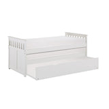 Galen White Modern Transitional Wood And Engineered Wood Twin/twin Bed With Twin Trundle - Ella Furniture