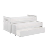 Galen White Modern Transitional Wood And Engineered Wood Twin/twin Bed With Twin Trundle - Ella Furniture