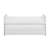 Galen White Transitional Wood And Engineered Wood Youth Twin Daybed With Storage Boxes - Ella Furniture