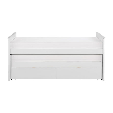 Galen White Transitional Wood And Engineered Wood Youth Twin Daybed With Storage Boxes - Ella Furniture