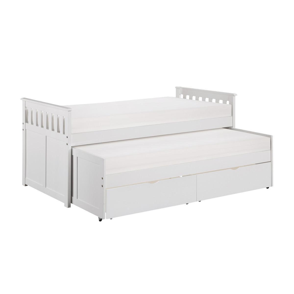 Galen White Modern Transitional Wood And Engineered Wood Twin/twin Bed With Storage Boxes - Ella Furniture