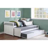 Galen White Modern Transitional Wood And Engineered Wood Twin/twin Bed With Twin Trundle - Ella Furniture