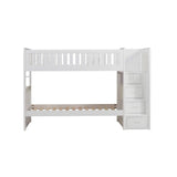 Galen White Modern Transitional Wood And Engineered Wood Twin/twin Step Bunk Bed - Ella Furniture