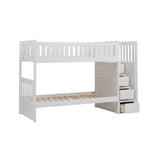 Galen White Modern Transitional Wood And Engineered Wood Twin/twin Step Bunk Bed - Ella Furniture