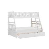 Galen White Modern Transitional Wood And Engineered Wood Twin/full Bunk Bed With Twin Trundle - Ella Furniture