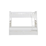Galen White Modern Transitional Wood And Engineered Wood Twin/full Bunk Bed With Storage Boxes - Ella Furniture
