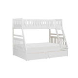 Galen White Modern Transitional Wood And Engineered Wood Twin/full Bunk Bed With Storage Boxes - Ella Furniture
