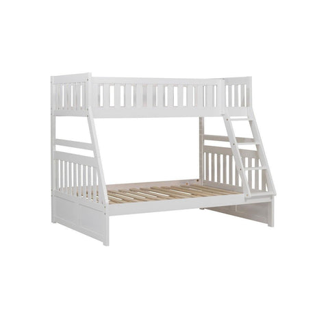 Galen White Modern Transitional Wood And Engineered Wood Twin/full Bunk Bed - Ella Furniture