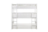 Galen White Modern Transitional Wood And Engineered Wood Youth Triple Twin Bunkbed - Ella Furniture