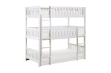 Galen White Modern Transitional Wood And Engineered Wood Youth Triple Twin Bunkbed - Ella Furniture