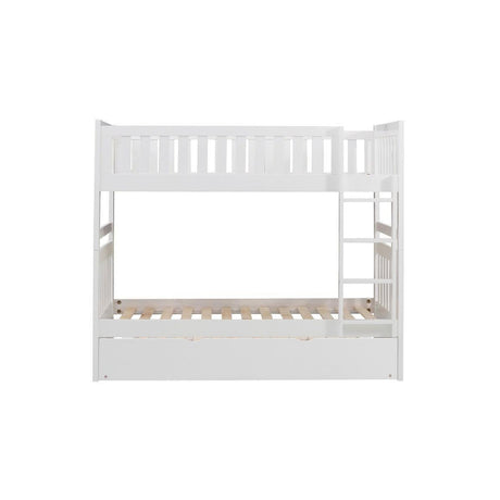 Galen White Modern Transitional Wood And Engineered Wood Twin/twin Bunk Bed With Twin Trundle - Ella Furniture