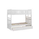 Galen White Modern Transitional Wood And Engineered Wood Twin/twin Bunk Bed With Storage Boxes - Ella Furniture