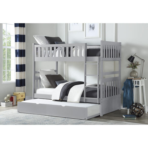 Orion Gray Modern Transitional Wood And Engineered Wood Twin/twin Bunk Bed With Twin Trundle - Ella Furniture