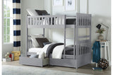 Orion Gray Contemporary Transitional Wood And Engineered Wood Youth Twin Over Twin Bedroom Set - Ella Furniture
