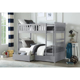 Orion Gray Modern Transitional Wood And Engineered Wood Twin/twin Bunk Bed With Storage Boxes - Ella Furniture