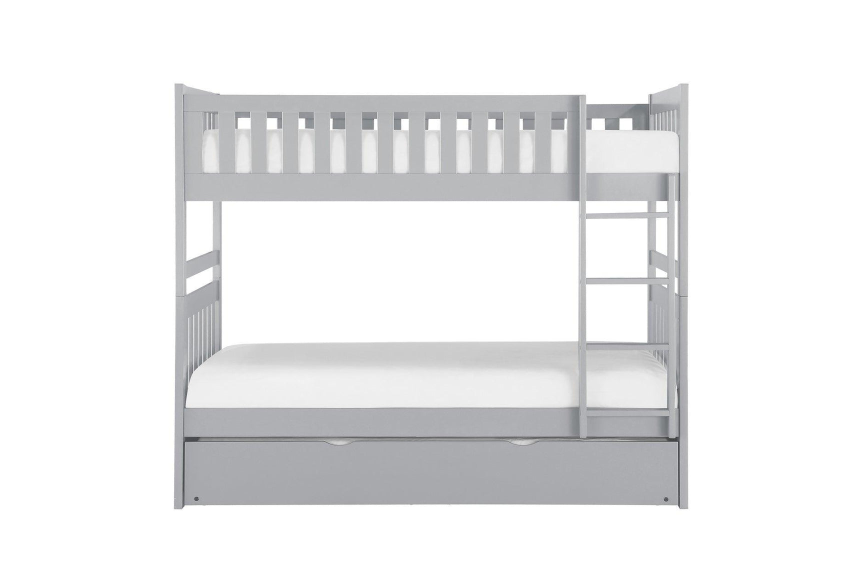 Orion Gray Contemporary Transitional Wood And Engineered Wood Youth Twin Over Twin Bedroom Set - Ella Furniture