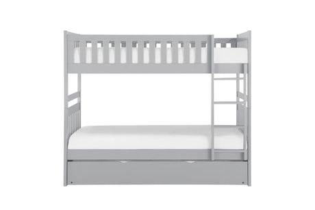 Orion Gray Contemporary Transitional Wood And Engineered Wood Youth Twin Over Twin Bedroom Set - Ella Furniture