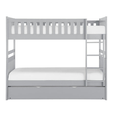 Orion Gray Modern Transitional Wood And Engineered Wood Twin/twin Bunk Bed With Twin Trundle - Ella Furniture