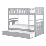 Orion Gray Modern Transitional Wood And Engineered Wood Twin/twin Bunk Bed With Twin Trundle - Ella Furniture
