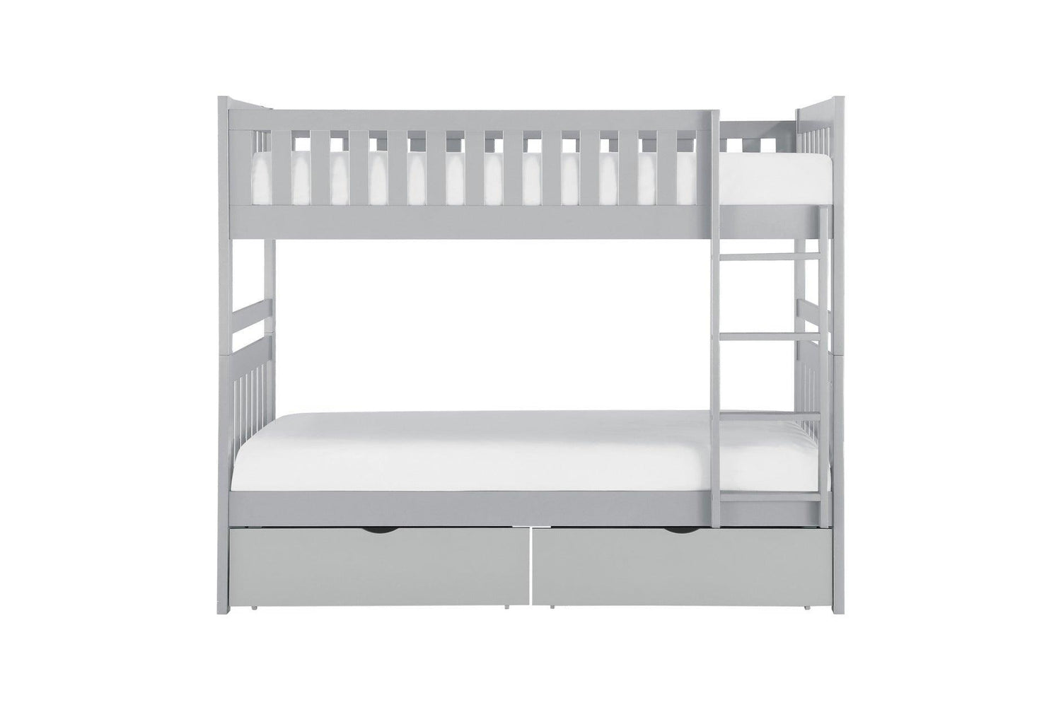 Orion Gray Contemporary Transitional Wood And Engineered Wood Youth Twin Over Twin Bedroom Set - Ella Furniture