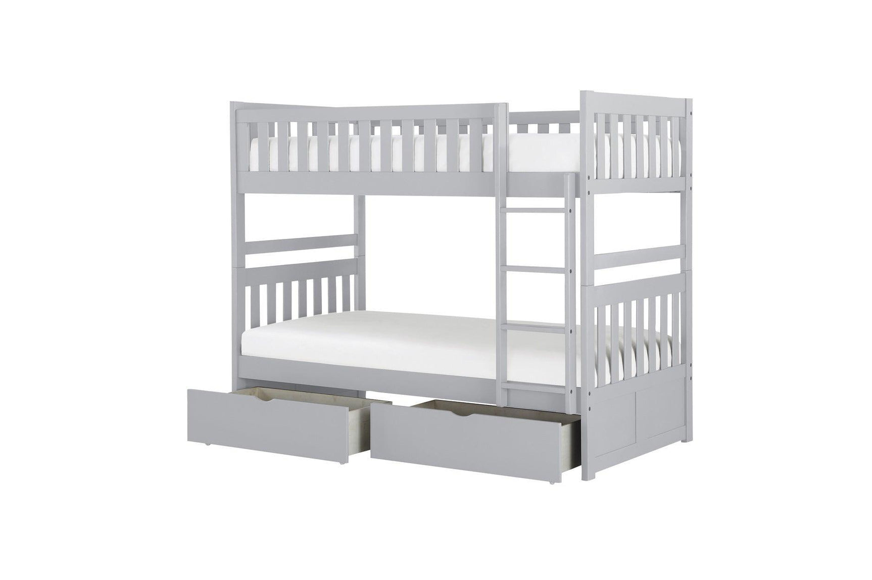 Orion Gray Contemporary Transitional Wood And Engineered Wood Youth Twin Over Twin Bedroom Set - Ella Furniture