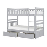 Orion Gray Modern Transitional Wood And Engineered Wood Twin/twin Bunk Bed With Storage Boxes - Ella Furniture