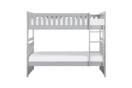 Orion Gray Contemporary Transitional Wood And Engineered Wood Youth Twin Over Twin Bedroom Set - Ella Furniture