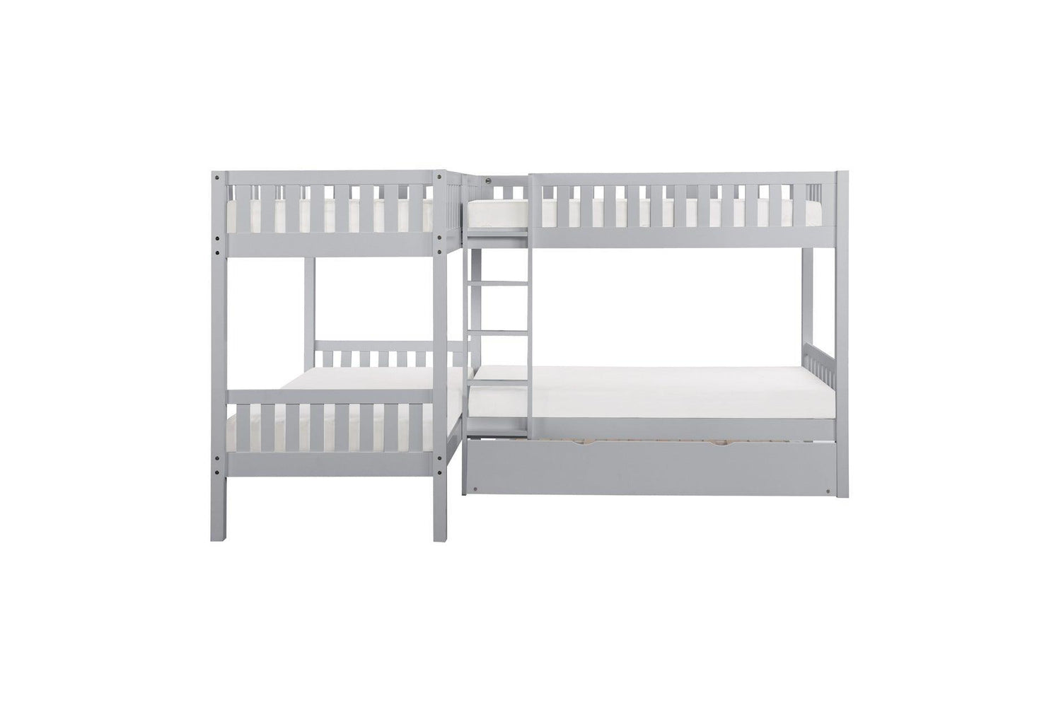 Orion Gray Modern Transitional Wood And Engineered Wood Youth Four Corner Twin Bed Bedroom Set - Ella Furniture