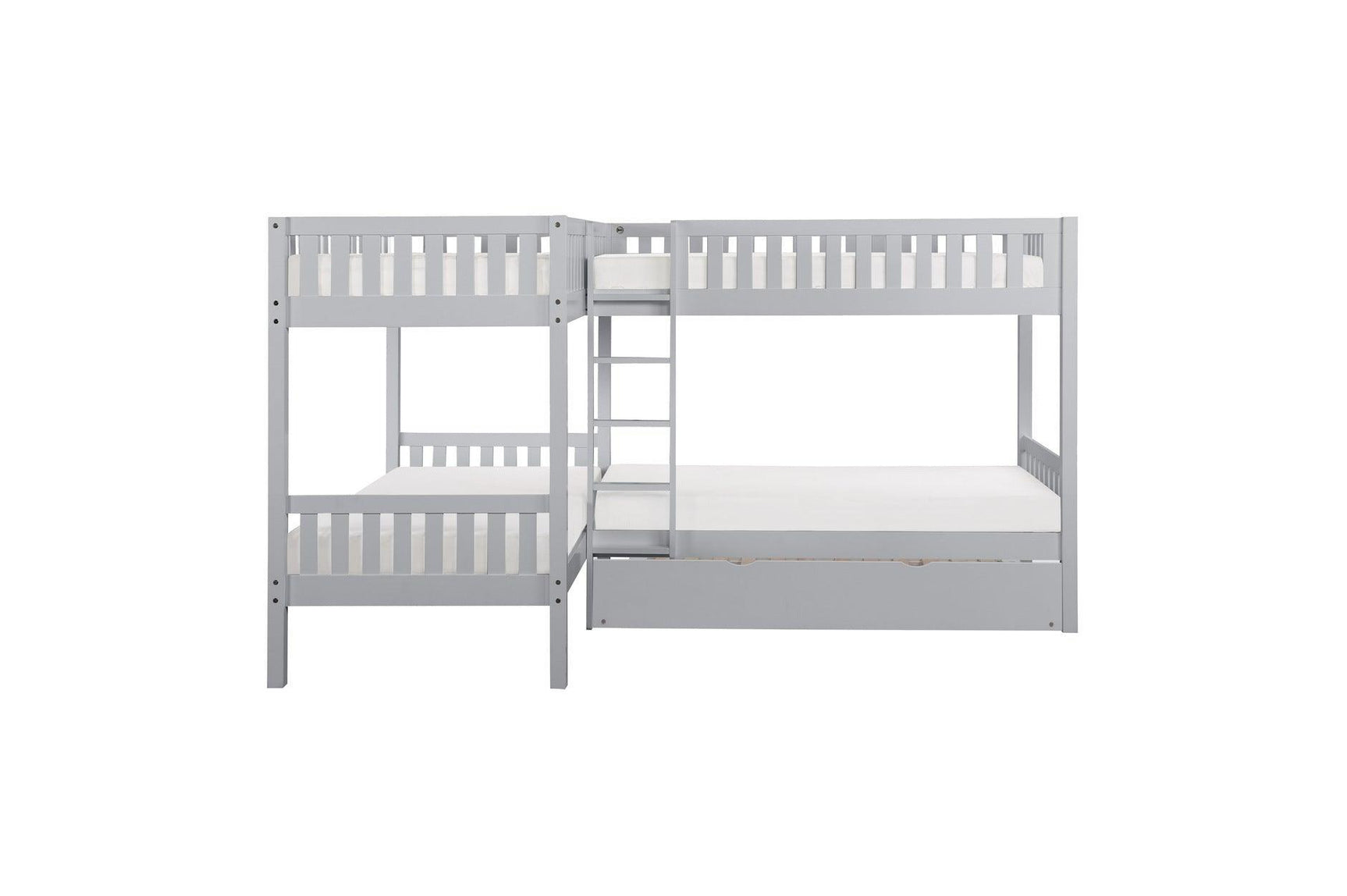 Orion Gray Modern Transitional Wood And Engineered Wood Youth Four Corner Twin Bed Bedroom Set - Ella Furniture