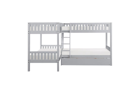 Orion Gray Modern Transitional Wood And Engineered Wood Youth Four Corner Twin Bed Bedroom Set - Ella Furniture