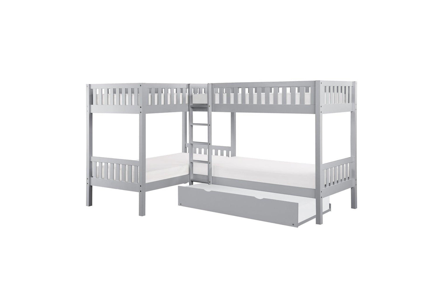 Orion Gray Modern Transitional Wood And Engineered Wood Youth Four Corner Twin Bed Bedroom Set - Ella Furniture