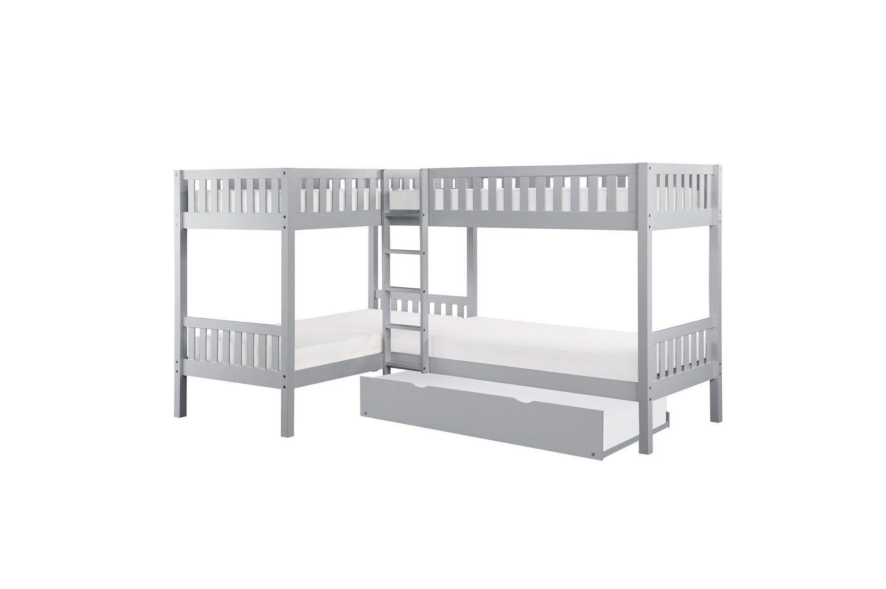 Orion Gray Modern Transitional Wood And Engineered Wood Youth Four Corner Twin Bed Bedroom Set - Ella Furniture