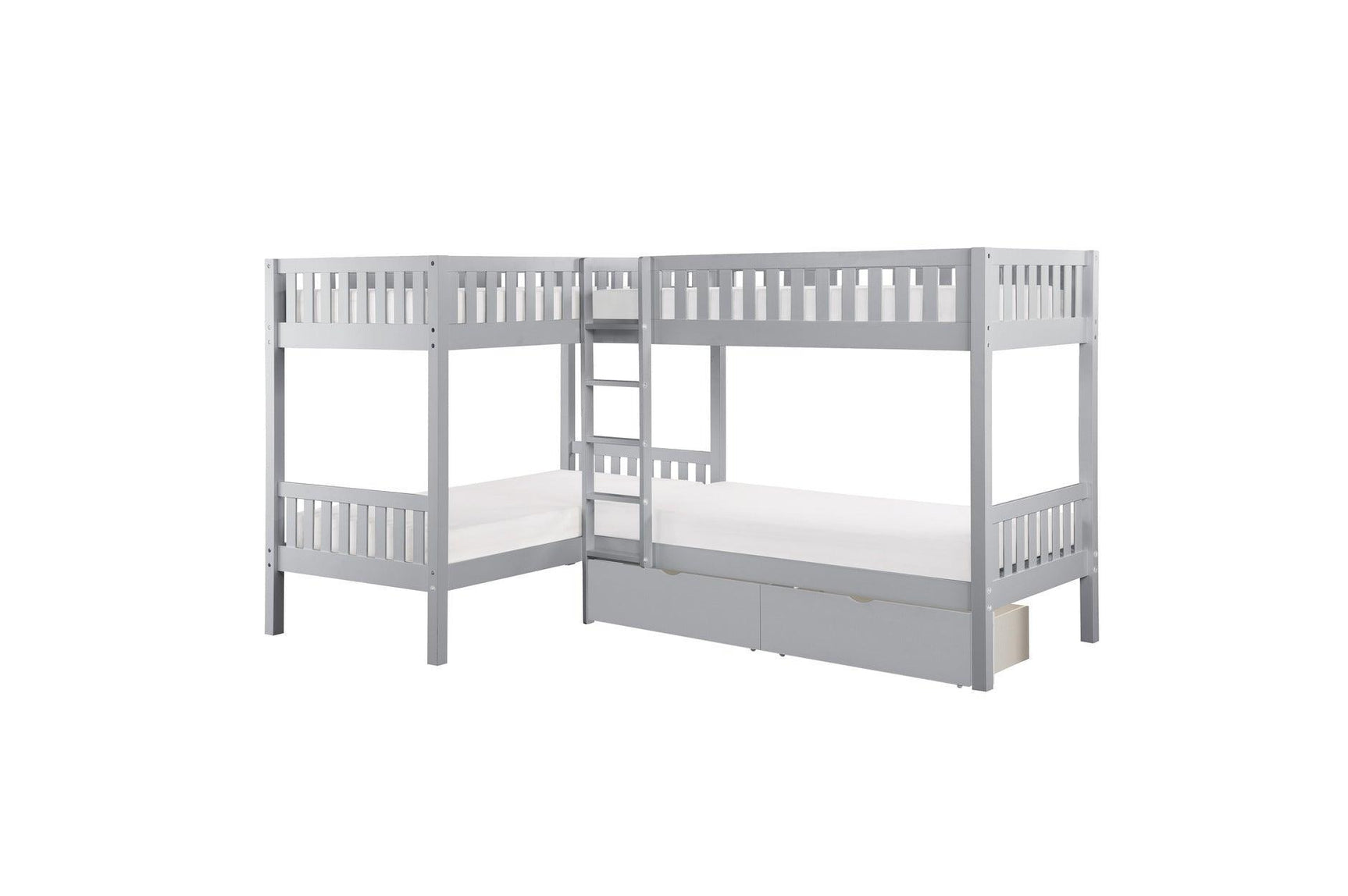 Orion Gray Modern Transitional Wood And Engineered Wood Youth Four Corner Twin Bed Bedroom Set - Ella Furniture