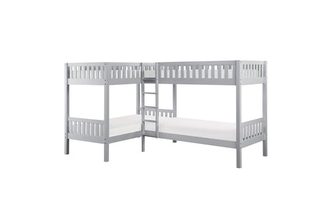 Orion Gray Modern Transitional Wood And Engineered Wood Youth Four Corner Twin Bed Bedroom Set - Ella Furniture