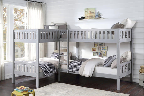Orion Gray Modern Transitional Wood And Engineered Wood Youth Four Corner Twin Bed Bedroom Set - Ella Furniture