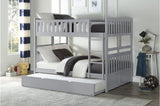 Orion Gray Contemporary Transitional Wood And Engineered Wood Twin Over Twin Youth Bedroom Set - Ella Furniture