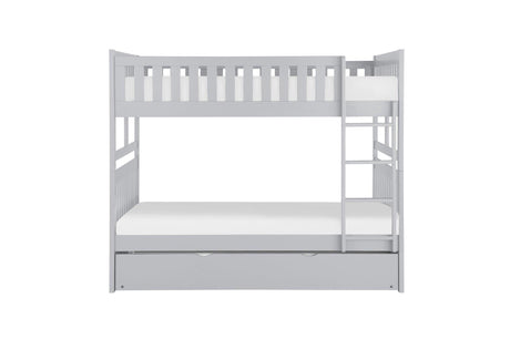 Orion Gray Contemporary Transitional Wood And Engineered Wood Twin Over Twin Youth Bedroom Set - Ella Furniture