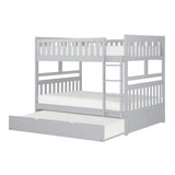 Orion Gray Modern Transitional Wood And Engineered Wood Full/full Bunk Bed With Twin Trundle - Ella Furniture