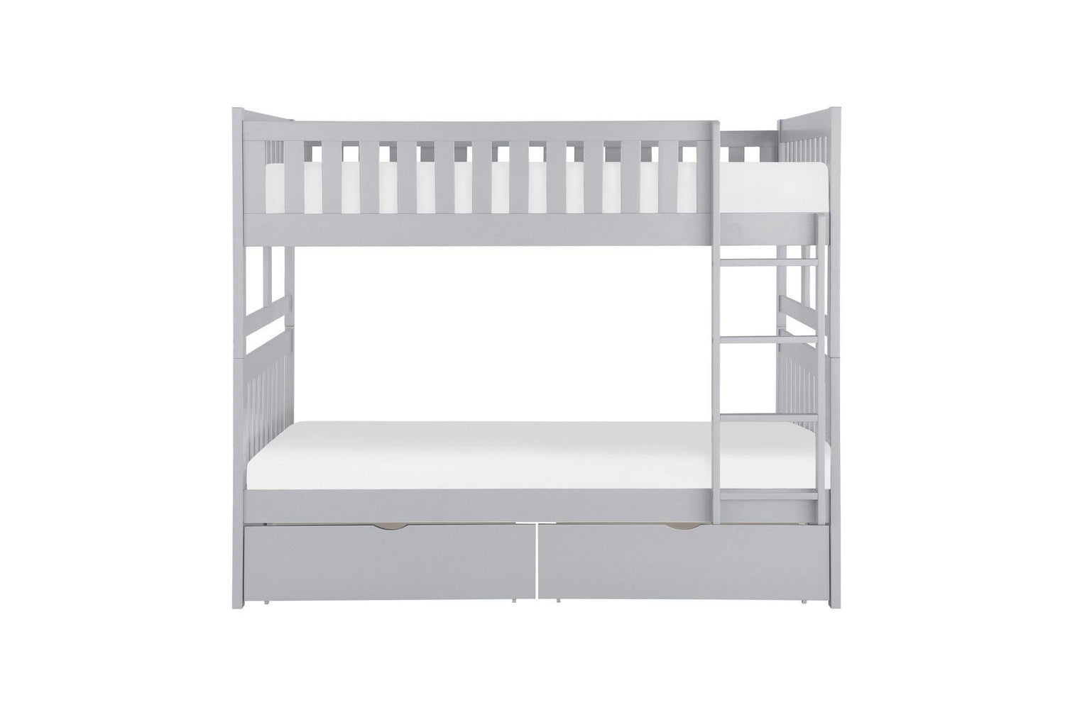 Orion Gray Contemporary Transitional Wood And Engineered Wood Twin Over Twin Youth Bedroom Set - Ella Furniture
