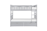 Orion Gray Contemporary Transitional Wood And Engineered Wood Twin Over Twin Youth Bedroom Set - Ella Furniture
