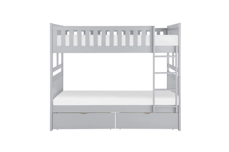 Orion Gray Contemporary Transitional Wood And Engineered Wood Twin Over Twin Youth Bedroom Set - Ella Furniture