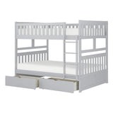 Orion Gray Modern Transitional Wood And Engineered Wood Full/full Bunk Bed With Storage Boxes - Ella Furniture